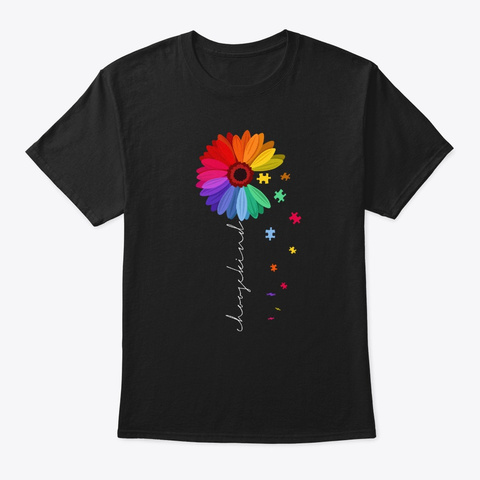 Choose Kind Autism Awareness Gift Black áo T-Shirt Front
