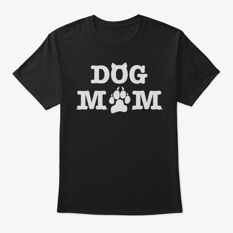 Dog Ears And Paw Mom Graphic Tshirt  Mot Black T-Shirt Front