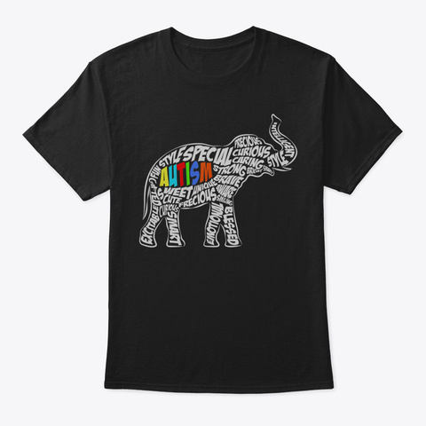 Autism Awareness And Support Tshirt  Ele Black T-Shirt Front