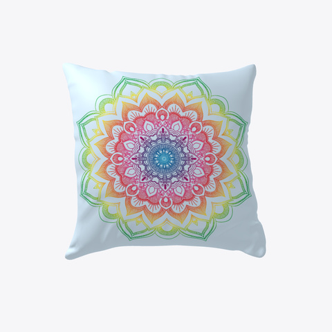 Indoor Pillow Rainbow Pattern Pale Blue Kaos Back