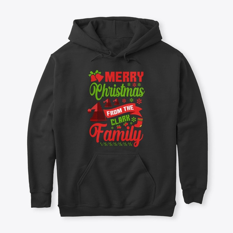 Merry Christmas Clark Family T Shirt Black T-Shirt Front