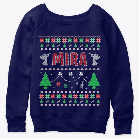 Ugly Xmas Themed Gift For Mira Navy  T-Shirt Front