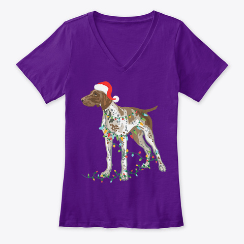 German Shorthaired Pointer Tangled In Team Purple  T-Shirt Front