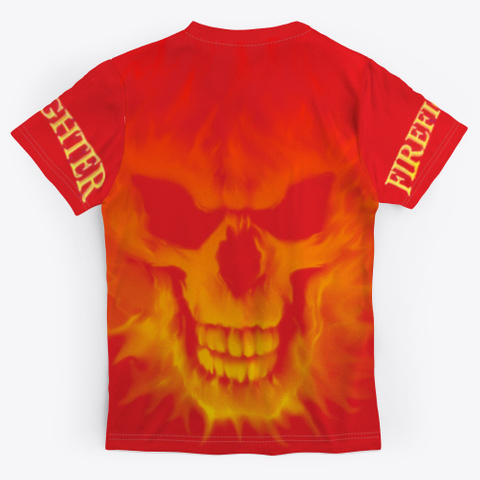 Fire Skull Red T-Shirt Back