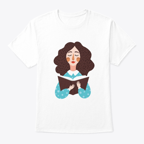 The Girl Read Book Tshirt White T-Shirt Front