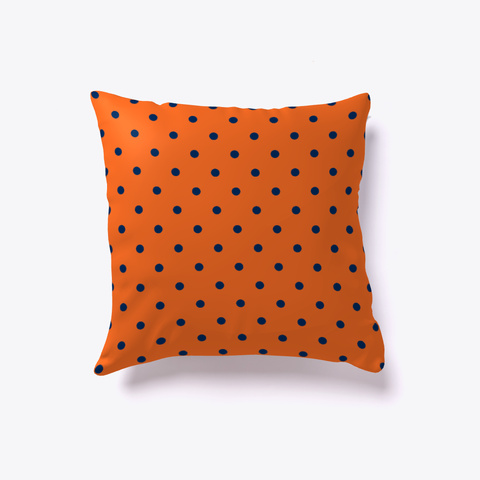 Orange And Navy Blue Polka Dots White T-Shirt Front