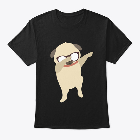 Dabbing Pug Black T-Shirt Front