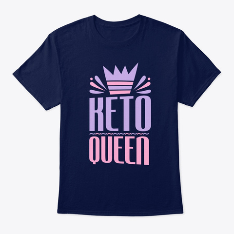 Keto Queen   Funny Ketosis Diet Ketogeni Navy T-Shirt Front