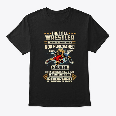 Title Wrestler Black T-Shirt Front