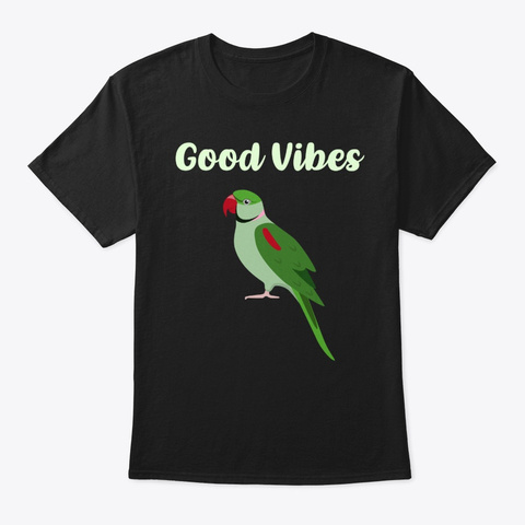 Lovely Alexandrine Green Parrot Pet Bird Black T-Shirt Front