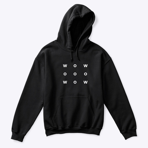 Hoodie: Wow Black T-Shirt Front