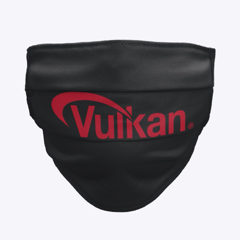 Khronos Vulkan® Logo Mask Black T-Shirt Front