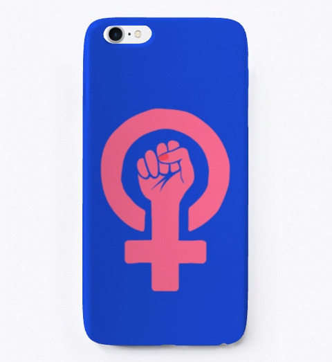 Femenist Rebel Phone Case For I Phone Royal Blue T-Shirt Front