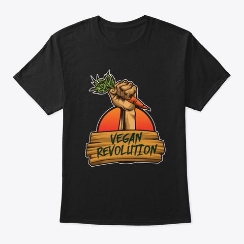 Vegan Revolution   Vegetable Riot Black T-Shirt Front