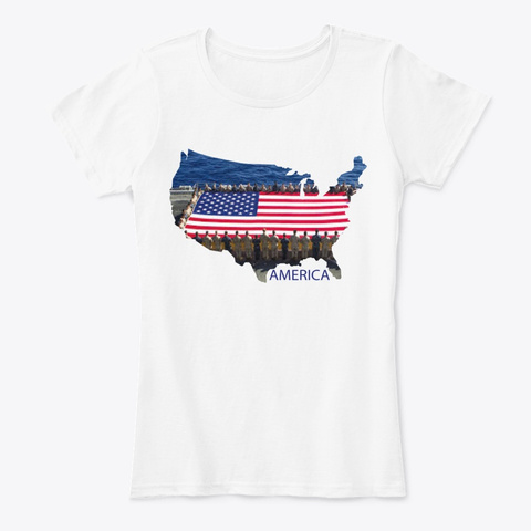 Usa Flag 1 T Shirt White T-Shirt Front