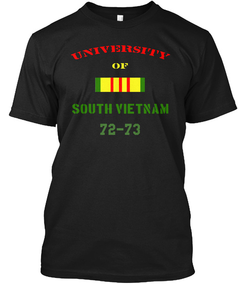University Of South Vietnam 72 73 Black T-Shirt Front