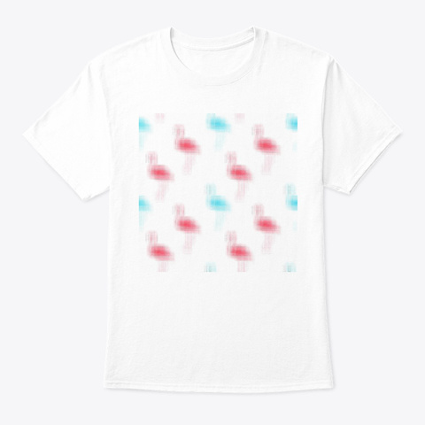 Drunk Flamingo  Dot Art White T-Shirt Front