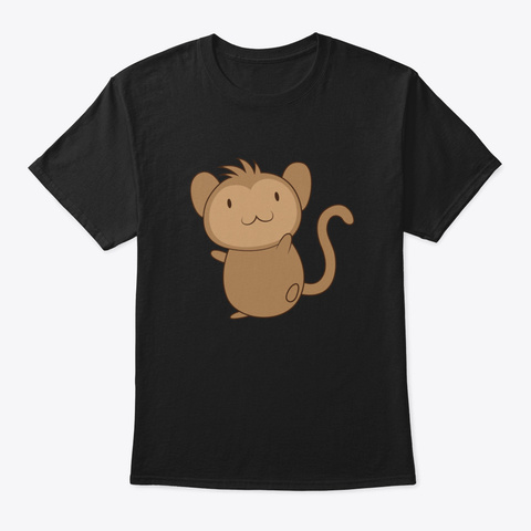 Baby Monkey Black T-Shirt Front