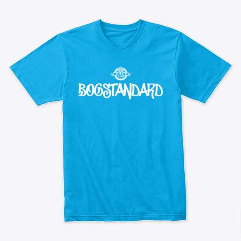 Bog Standard Original Ii White Turquoise T-Shirt Front
