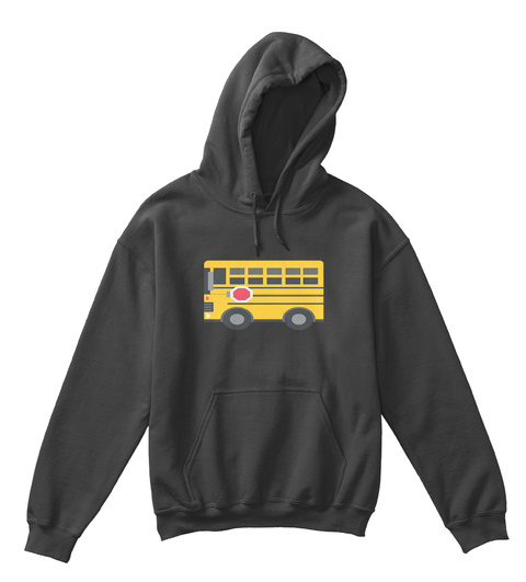 Eu Kids Hoodie School Bus Jet Black T-Shirt Front