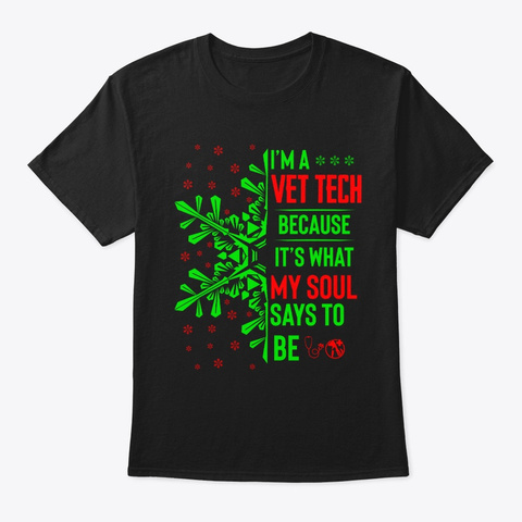 Funny Christmas Jobs Gift Vet Tech My Black T-Shirt Front
