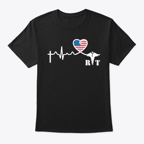 Radiologic Technologists Heartbeat Black T-Shirt Front