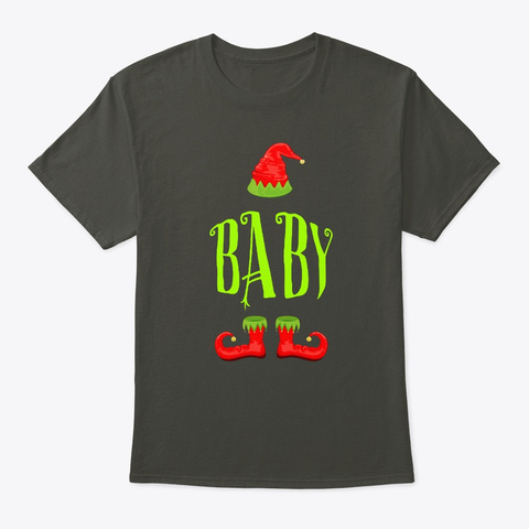 Baby Family Elf Christmas Xmas Smoke Gray T-Shirt Front