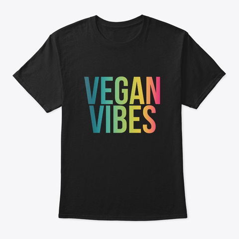 Vegan Vibes   Animal Lover Black T-Shirt Front