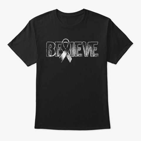 Believe Carcinoid Cancer Awareness Hope Black T-Shirt Front