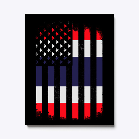 Thai American Flag Heritage Canvas Art Black T-Shirt Front