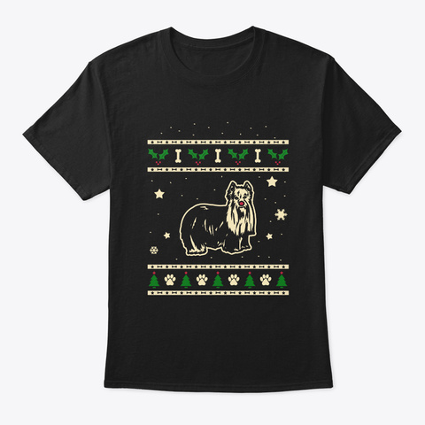 Christmas Yorkshire Terrier Gift Black áo T-Shirt Front
