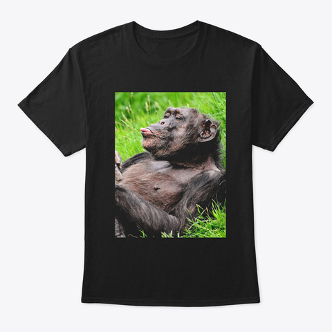 Chimpanzee Don't Think Very Much Of You Black T-Shirt Front