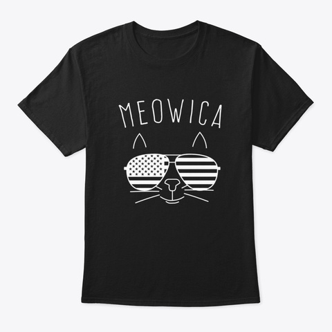 Meowica 4 Th Of July H75gk Black T-Shirt Front
