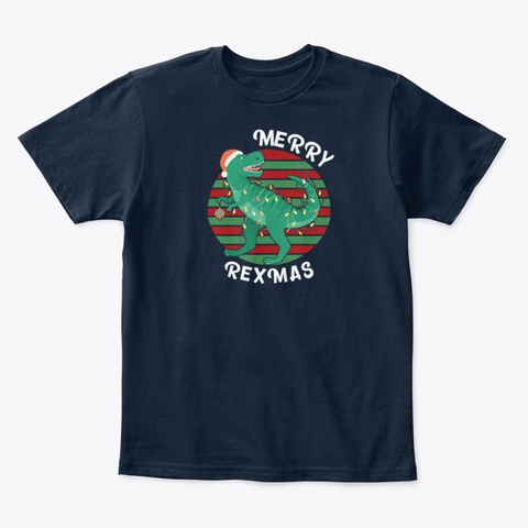 Merry Rexmas Christmas New Navy T-Shirt Front