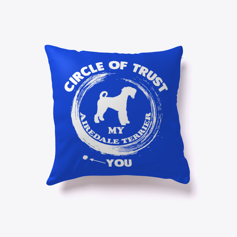 Airedale Terrier Pillow Dog Lover Mom Royal Blue Camiseta Front