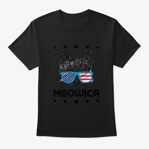 Meowica 4 Th Of July 2020 Rtio8 Black Camiseta Front