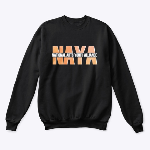 Naya Block Text Apparel   Black T-Shirt Front