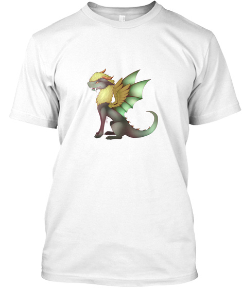 Floofy Dragon White T-Shirt Front