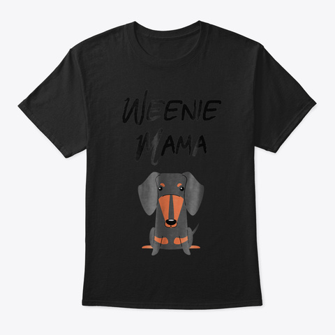 Cute Dachshund Mom Shirt Weiner Dog Gift Black Camiseta Front