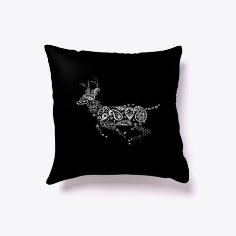 Animal Pillows   Best Deer Pillow Black Camiseta Front