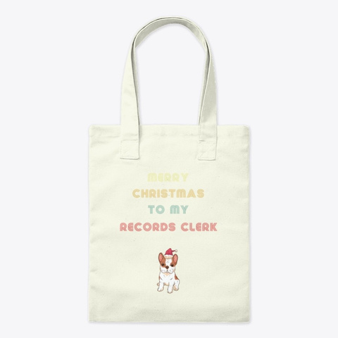 Holiday Dog Owner Gift For Records Clerk Natural T-Shirt Front