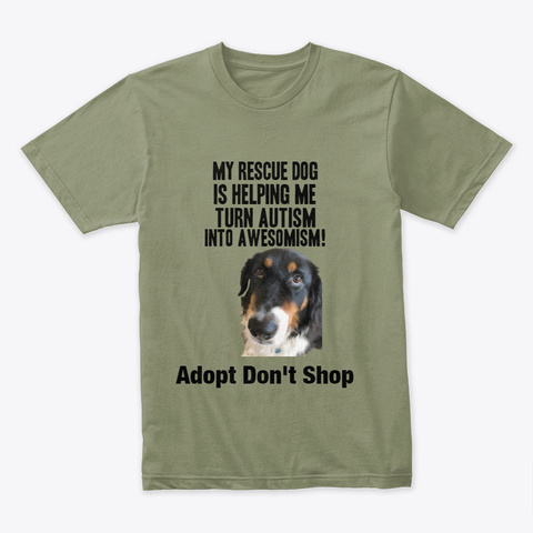 Adopt Don't Shop Light Olive T-Shirt Front
