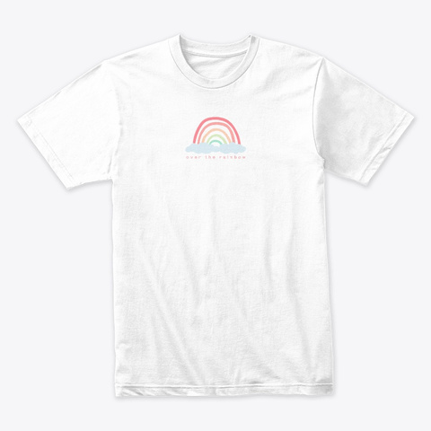 Rainbow Print   Minimal Aesthetic Art White áo T-Shirt Front