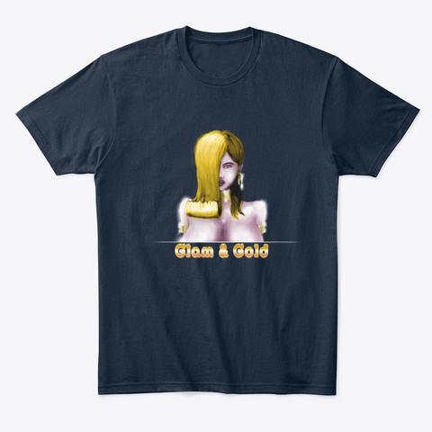 Glam And Gold New Navy T-Shirt Front