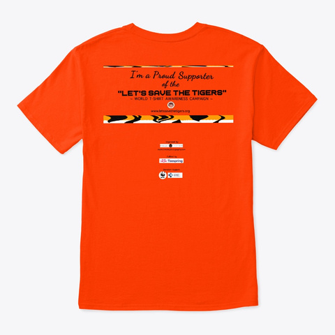 Tiger Eyes Orange T-Shirt Back