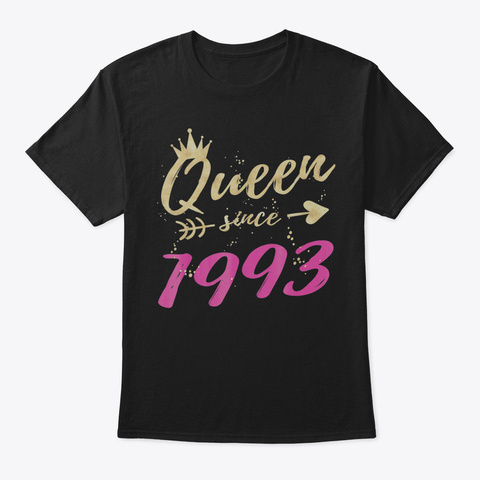 25 Th Birthday Giftss For Women Queen Sin Black T-Shirt Front