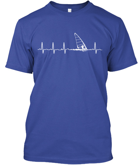 Windsurfing Heartbeat   Limited Edition Deep Royal T-Shirt Front