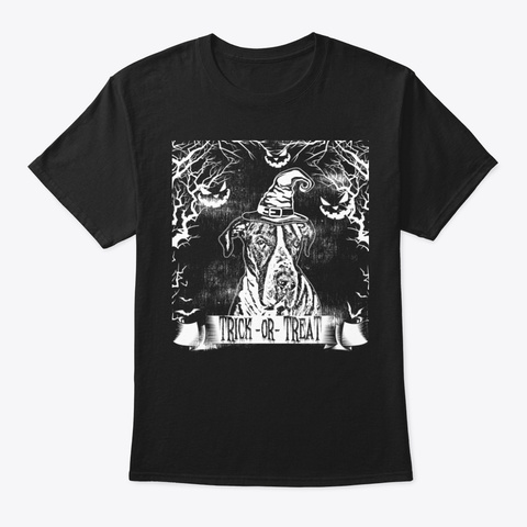 Great Dane Witch Halloween Tee Black T-Shirt Front