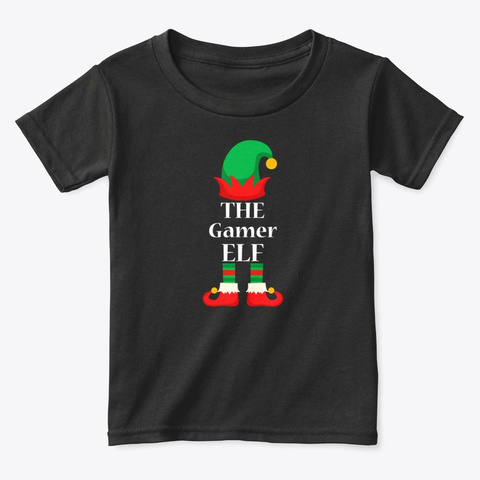 The Gamer Elf Hat Boots Christmas Black Maglietta Front