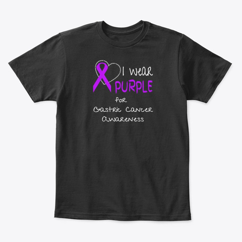 I Wear Purple For Gastric Cancer Black T-Shirt Front